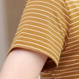 Хлопковая тонкая футболка с коротким рукавом для матери, для среднего возраста, оверсайз