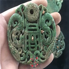Украшения на шею 古玩玉器玉璧古董高古玉老玉斧柄吊坠老岫玉挂件摆件把件随机发货