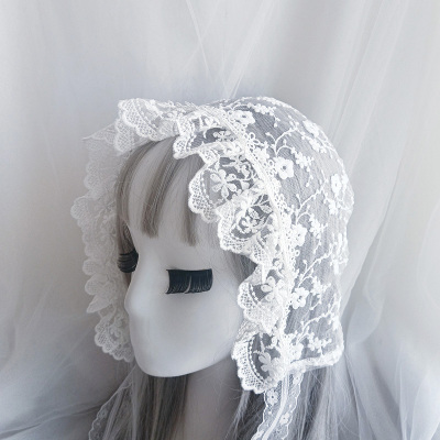 taobao agent Retro Baotou Hat Female Photo Headgear Vintage White Adult Lolita Embroidery Bud hat BB hat