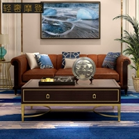 Ánh sáng sang trọng hiện đại mới của Mỹ bàn gỗ rắn bàn cà phê Tủ kết hợp tủ đồ nội thất hậu hiện đại đơn giản - Bàn trà bàn tròn sofa