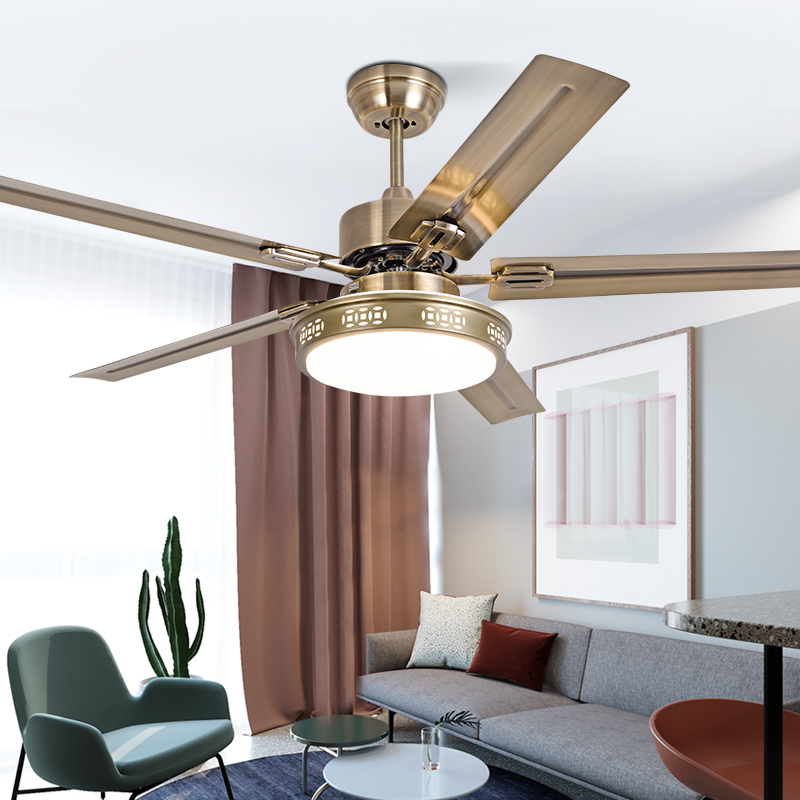 Modern Led Bronze Ceiling Fan 5 Blad Esstainless Steel Fans Lamps With Lights For Living Room Home Dimming Lighting Aliexpress Dimming Lighting Ceiling Fans