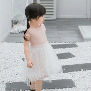 Váy bé gái lưới 2019 mùa hè cổ áo phiên bản Hàn Quốc thiếu nhi mặc khiêu vũ váy công chúa biểu diễn váy đầm pettiskirt - Khác