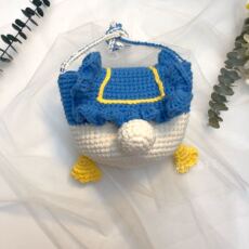 Шерстяная пряжа 米粒麻麻手工编织唐老鸭屁股包包自制diy材料包毛线可爱卡通斜挎