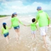 Cha mẹ và con mùa xuân và mùa hè quần áo chống nắng gia đình ba dài tay áo khoác mùa hè chống uv bãi biển kem chống nắng quần áo nhà đầy đủ