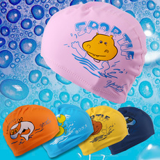 шапочка для плавания 儿童泳帽卡通印花宝宝小中大童pu泳帽防水不勒头舒适男女童游泳帽