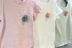 Trẻ em ngắn tay T-Shirt 2018 cô gái mùa hè mới trẻ em Hàn Quốc của quần áo hoa bằng gỗ tai đáy ngắn tay t-shirt hoang dã váy trẻ em 10 tuổi Áo thun