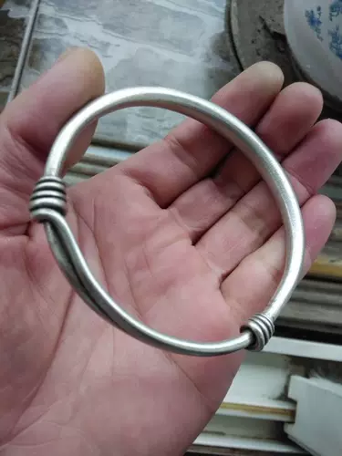 Династия Цин Сплошное серебряное браслет