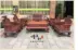 Nội thất gỗ gụ Lào đỏ hồng gỗ lớn sofa phong phú 11 bộ bộ gỗ rắn Sian gỗ hồng sắc phòng khách kết hợp - Bộ đồ nội thất