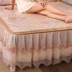 Lông ren bên băng lụa mat giường bao gồm giường váy ba mảnh gấp 1.8m đôi mùa hè băng mat Váy Petti