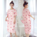 Nightdress nữ mùa hè ngắn tay cotton đồ ngủ Hàn Quốc phiên bản XL lỏng phụ nữ mang thai đoạn dài dễ thương sinh viên dịch vụ nhà Đêm đầm