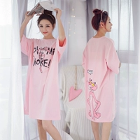 Nightdress nữ mùa hè ngắn tay cotton đồ ngủ Hàn Quốc phiên bản XL lỏng phụ nữ mang thai đoạn dài dễ thương sinh viên dịch vụ nhà shop đồ lót đẹp giá rẻ