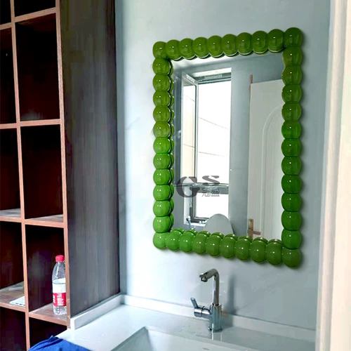 Зеленое зеркало для ванной комнаты, ретро настенный декор, французский ретро стиль