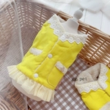 Двойная пряжка, изнашивайте домашнее животное, котенок, хлопковая одежда, хлопковый ватный жилет маленькое собачье плюшевое зимнее платье