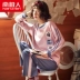 Đồ ngủ mùa thu ở Nam Cực của phụ nữ dài tay cotton dễ thương Phim hoạt hình Hàn Quốc có thể mặc đồ cô gái mặc nhà phục vụ Bên ngoài ăn mặc
