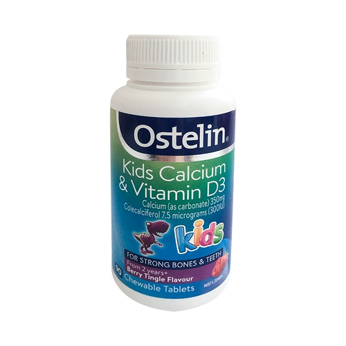 Австралийский остелин Остолин Детский витамин D+кальциевый аромат 90 капсул 25 лет
