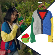 Tôi và hai của ông Lin Yuan zifeng zhangng với màu sắc phù hợp với chiếc áo đan len màu phù hợp với v-cổ túi đan áo len kim dày áo khoác len cardigan