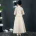 2019 mới phong cách Trung Quốc cô gái fluffy công chúa váy mùa hè trẻ em sườn xám guzheng váy chủ trang phục biểu diễn - Váy trẻ em váy đầm trẻ em 13 tuổi Váy trẻ em