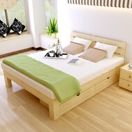 Pine 1 m giường gỗ rắn gỗ 1,35 m giường loại giường đôi 1,8 m 2 m cạnh giường ngủ bằng gỗ giường 1,5
