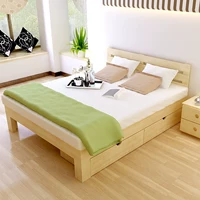 Pine 1 m giường gỗ rắn gỗ 1,35 m giường loại giường đôi 1,8 m 2 m cạnh giường ngủ bằng gỗ giường 1,5 giuong ngu