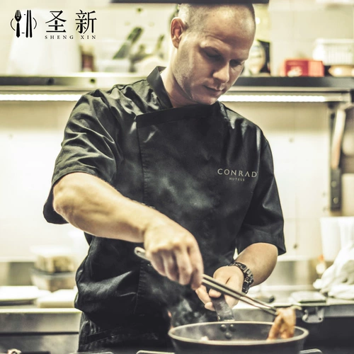 Костюм шеф -повара мужской семерые точки отель кухня отель шеф -повар gongyi Kitchen Kitchen Kitchen Western Restaurant Restaurant Custom Logo