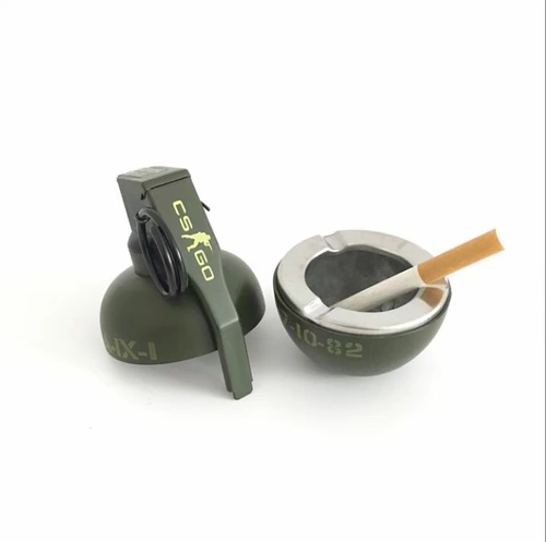 Пепельница, креативная ретро ветрозащитная зеленая зажигалка