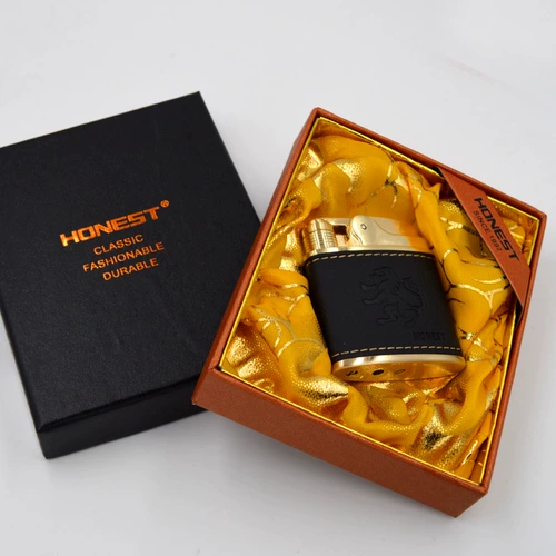 Креативная ретро маленькая ветрозащитная зажигалка, из натуральной кожи