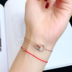 Hàn quốc phiên bản của titan thép không phai tăng vòng đeo tay vàng nữ sinh viên đơn giản vòng đeo tay cá tính Sen Sở bạn gái thủy triều hoang dã sợi dây màu đỏ Vòng đeo tay Clasp