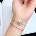 Hàn quốc phiên bản của titan thép không phai tăng vòng đeo tay vàng nữ sinh viên đơn giản vòng đeo tay cá tính Sen Sở bạn gái thủy triều hoang dã sợi dây màu đỏ