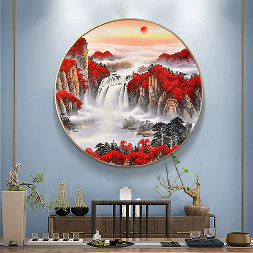 Печать поперечной вышивки 2023 Новая линейная вышивка гостиная ландшафтная живопись пейзажа Fortune Flous Turbus