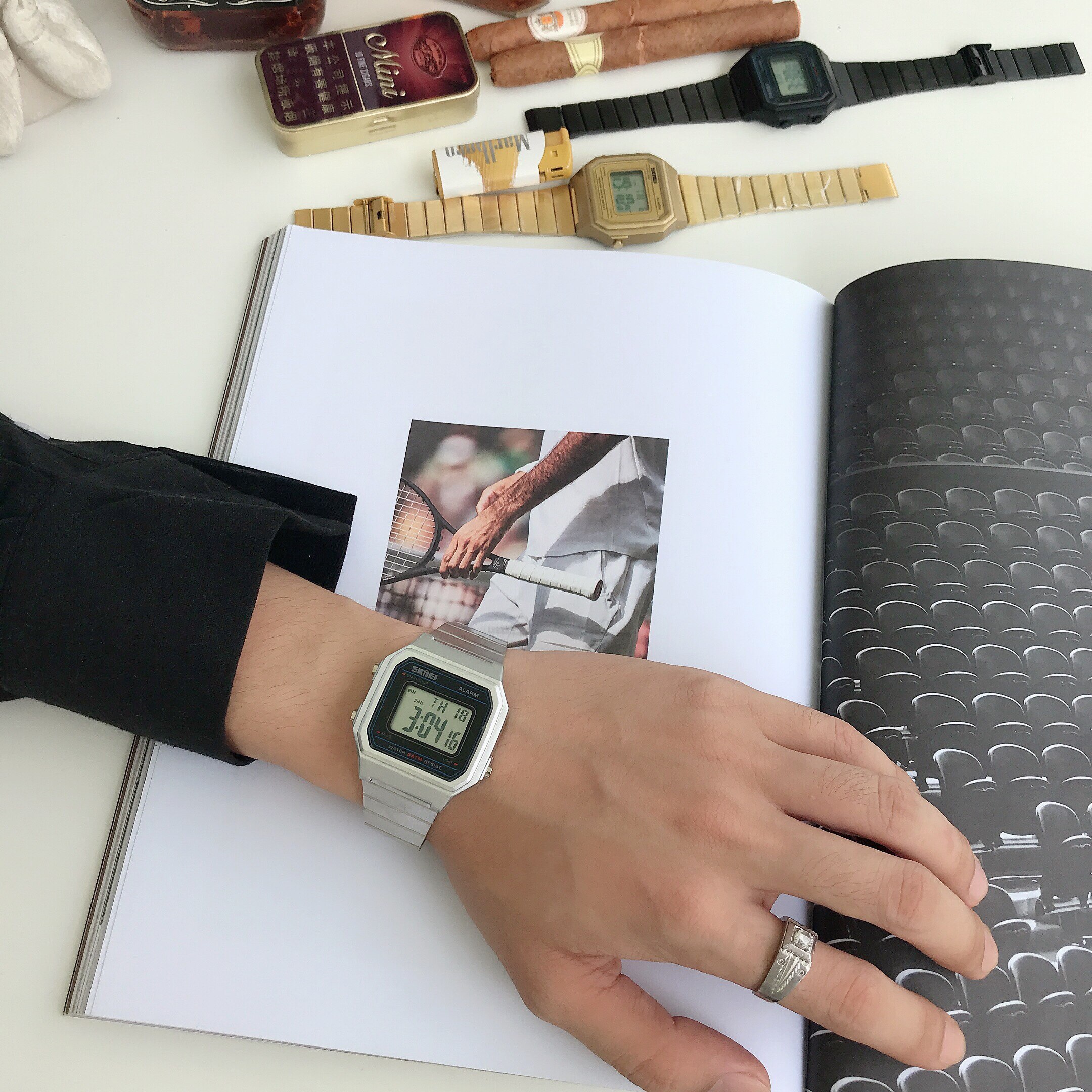INS Harajuku Style Rectangular Electronic and Female Middle School Students Trend Digital Display Small Watch for Male _voghion.com