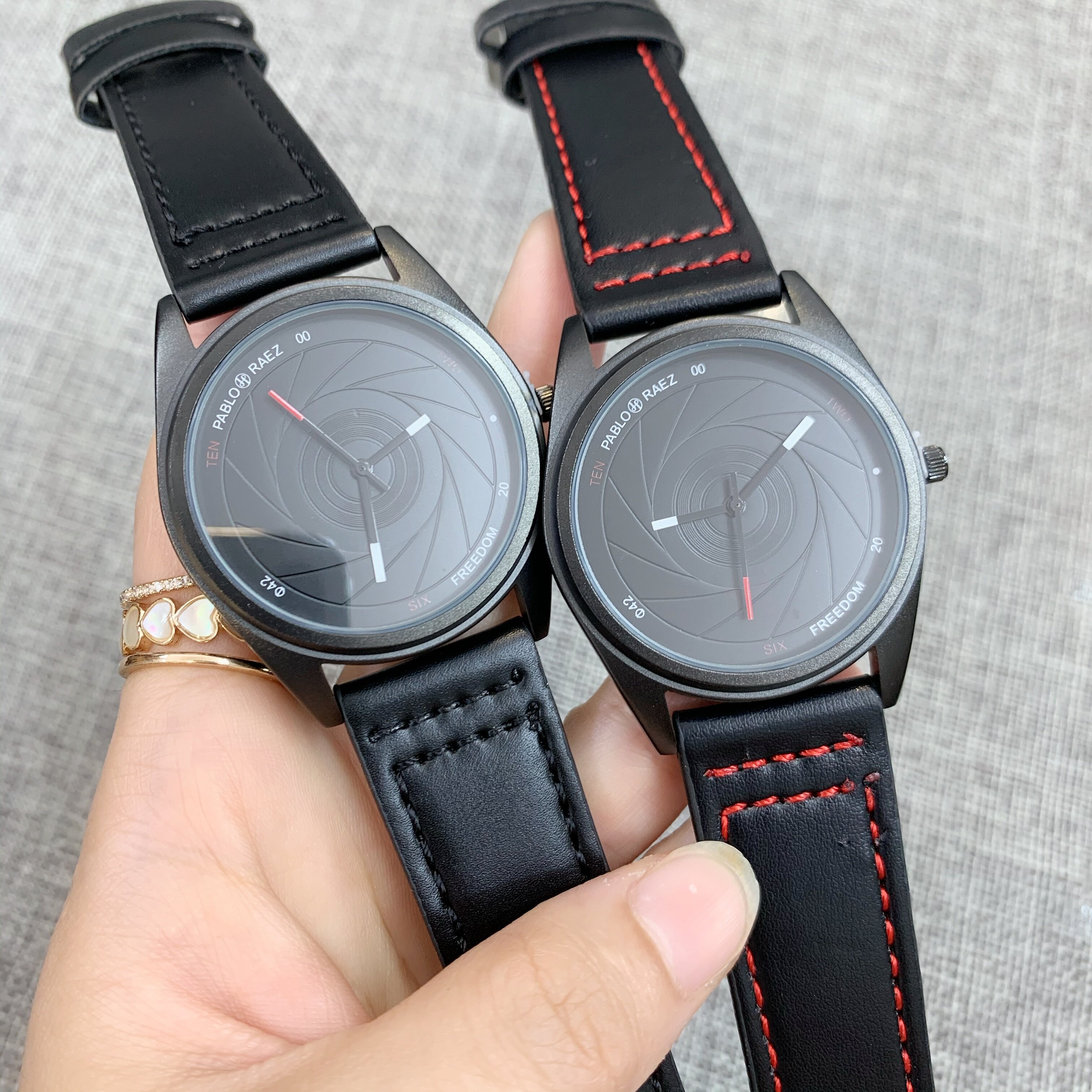 New Fashion watch Spiral Dial Personalized Men's Belt Quartz Tungsten Steel Black Case_voghion.com