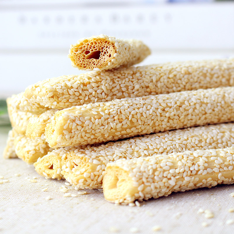 农家特产纯正手工芝麻糖棍麦芽糖传统香酥芝麻棒杆 灶糖500g包邮