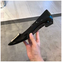 Черная патентная кожа (плоская и 2 см)