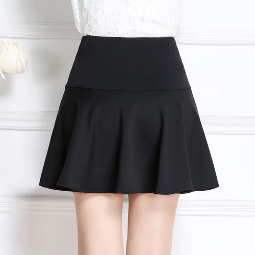 Мини-юбка, эластичная юбка, городской стиль, высокая талия, А-силуэт