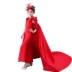 Mùa đông trẻ em ăn mặc nữ công chúa màu đỏ mô hình trình diễn catwalk trình diễn trang phục thời trang cô gái ăn mặc buổi tối phong cách mới