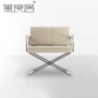 Wanliangju thiết kế nội thất da dễ dàng ghế da đơn giản ghế kim loại giải trí ghế sofa phòng khách