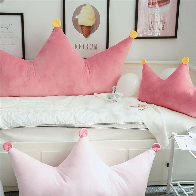One thousand and one night, Dili Reba, the same pink three -dimensional crown big crown big pillow Ling Ling seven beds on the head of the bedside