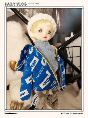 taobao agent [Blipholi armor] BJD baby jacket suit can wear cotton clothes on both sides of cotton coat, four -quarter, six -quarter, six -quarter Clein blue