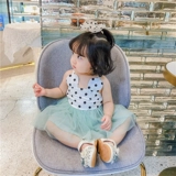Летнее детское платье, детский наряд маленькой принцессы, в корейском стиле, из фатина, в западном стиле, эффект подтяжки