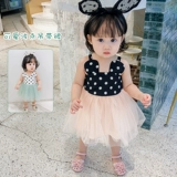 Летнее детское платье, детский наряд маленькой принцессы, в корейском стиле, из фатина, в западном стиле, эффект подтяжки