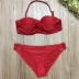 Hồng thời trang ba điểm cặp đôi nữ sinh cơ thể rắn chắc bikini màu mới tụ tập nghỉ lễ chia trắng