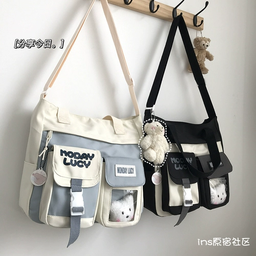 Брендовая вместительная и большая универсальная милая японская сумка через плечо, сумка на одно плечо, в корейском стиле