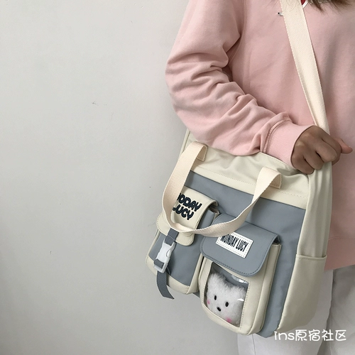 Брендовая вместительная и большая универсальная милая японская сумка через плечо, сумка на одно плечо, в корейском стиле