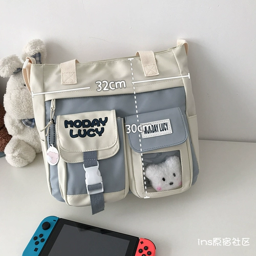 Брендовая вместительная и большая универсальная милая японская сумка через плечо, сумка на одно плечо, в корейском стиле