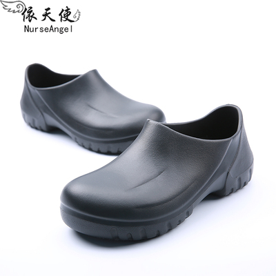 Giày bảo vệ các bác sĩ phẫu thuật và y tá - giày nữ, giày siêu chống trượt  không thấm nước, dầu cho đầu bếp- dép nhựa y tế màu đen, sạch và đơn giản 