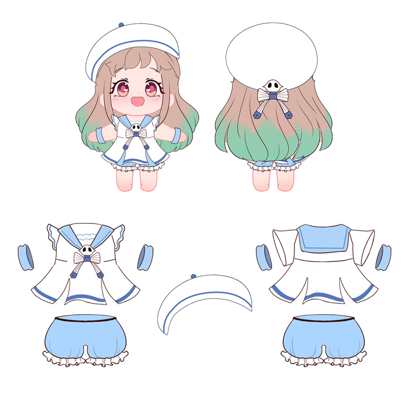 Ningning Sailor Suit (Baby + Clothes), Full Stylegoods in stock land Bind juvenile flower Zijun Eight search Ning Ning Animation surrounding quadratic element 20cm Changing clothes Doll doll
