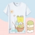 Góc bio t-shirt phim hoạt hình dễ thương cát gấu trắng hai nhân dân tệ anime xung quanh quần áo nam giới và phụ nữ lỏng lẻo ngắn tay áo mùa hè