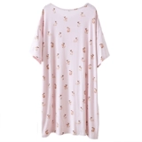 Мультяшная летняя пижама, розовая юбка, тонкое платье, милое платье-футболка, короткий рукав, свободный крой