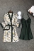 Bộ đồ ngủ mùa xuân và mùa thu nữ Xia Bingsi gợi cảm thắt lưng ngực pad dây đeo váy đêm phần mỏng tay dài in đồ ngủ nhà hai mảnh - Night Robe