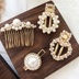 Phiên bản tiếng Hàn của mạng lưới ngọc trai đỏ rhinestone bên clip kẹp tóc bangs clip Hàn Quốc chải tóc lược chải tóc từ clip kẹp tóc phụ kiện - Phụ kiện tóc dây buộc tóc hoa cúc Phụ kiện tóc